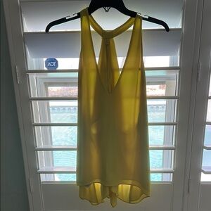 ADT Yellow Asymmetrical Sleeveless Blouse